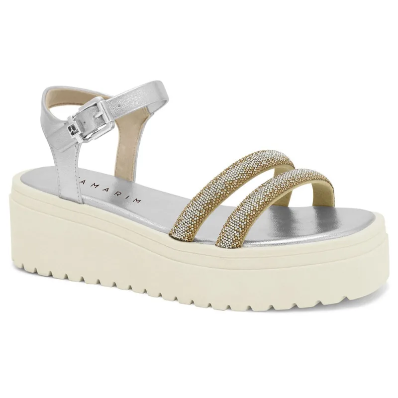 Sandália Feminina Flatform Prata Niquel Ramarim 2445205-0001 33