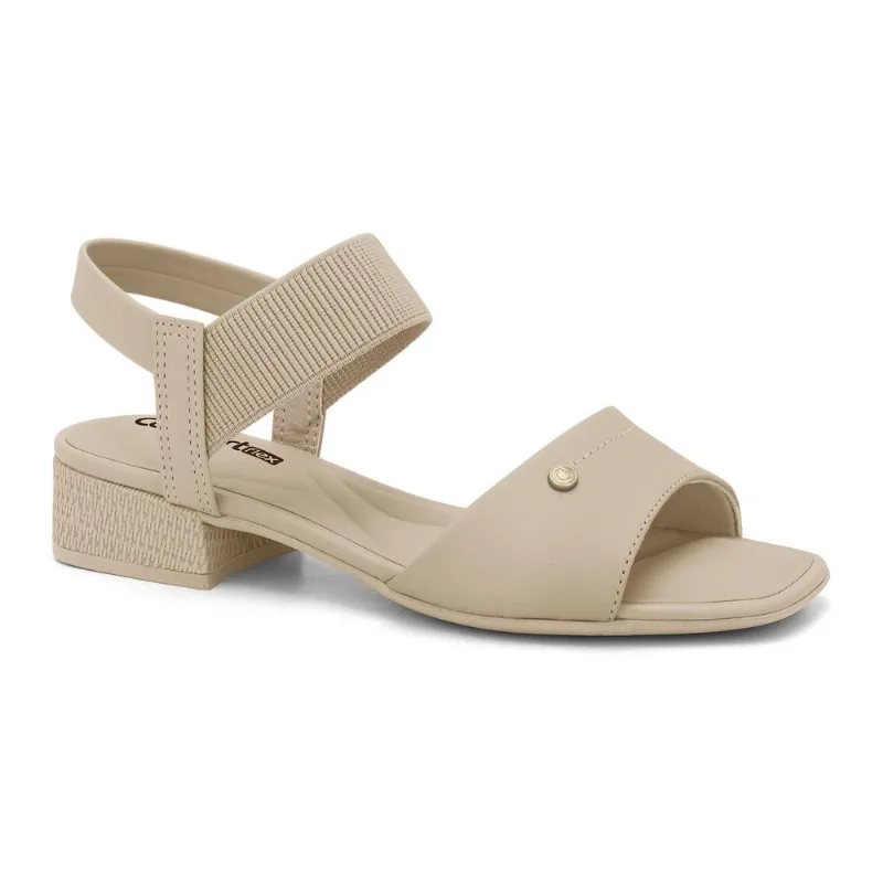 Sandália Salto Baixo Almond Comfortflex 2455401-1 37