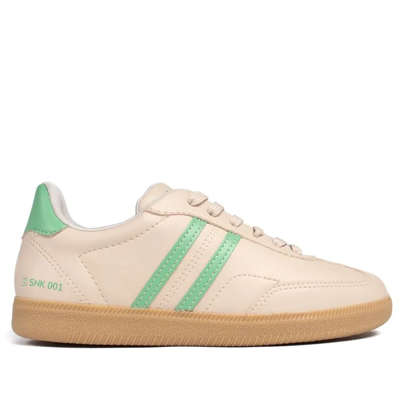 Tênis Feminino Ramarim Napa SNK 001 Bege Claro/Verde - 37