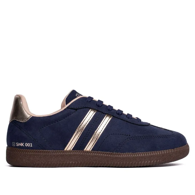 Tênis Feminino Ramarim Camurça SNK 001 Marinho/dourado - 37