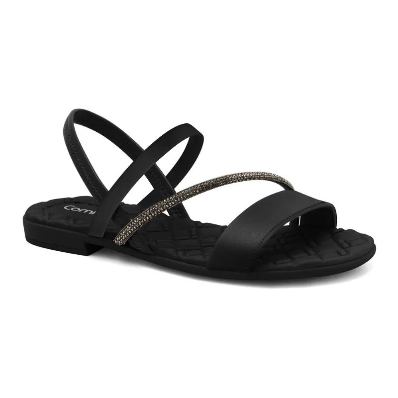 Sandália Rasteira Preta Comfortflex 2471403-8 37
