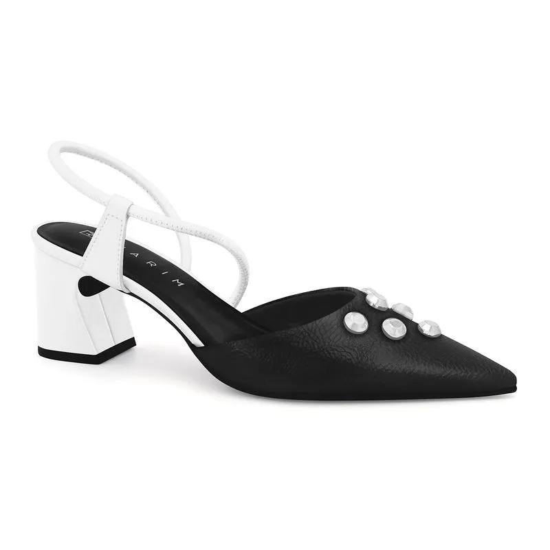 Slingback Branco/Preto Ramarim 2516133-1 35