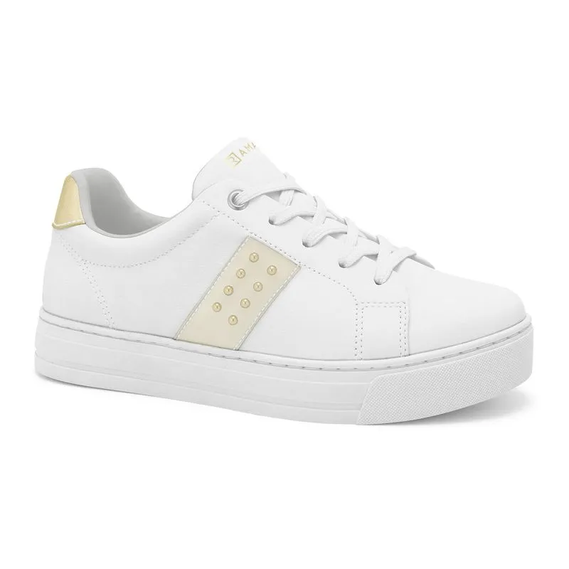 Tênis Casual Branco/Dourado Ramarim 2593121-6 35