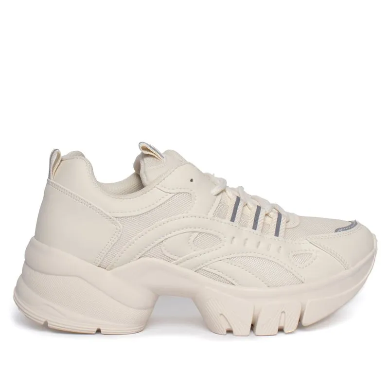 Tênis Feminino Ramarim Napa Recortes Chunky Off White - 35