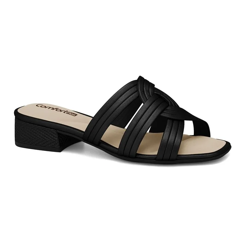 Tamanco Salto Baixo Preto Comfortflex 2555301-4 36