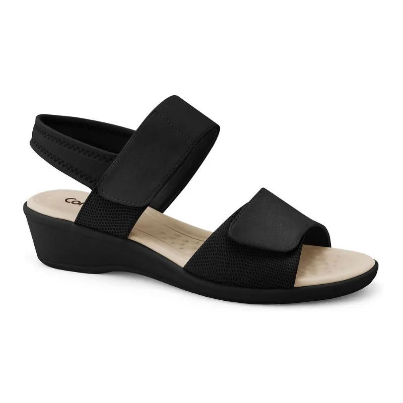 Sandália Anabela Preta Comfortflex 2572303-4 33
