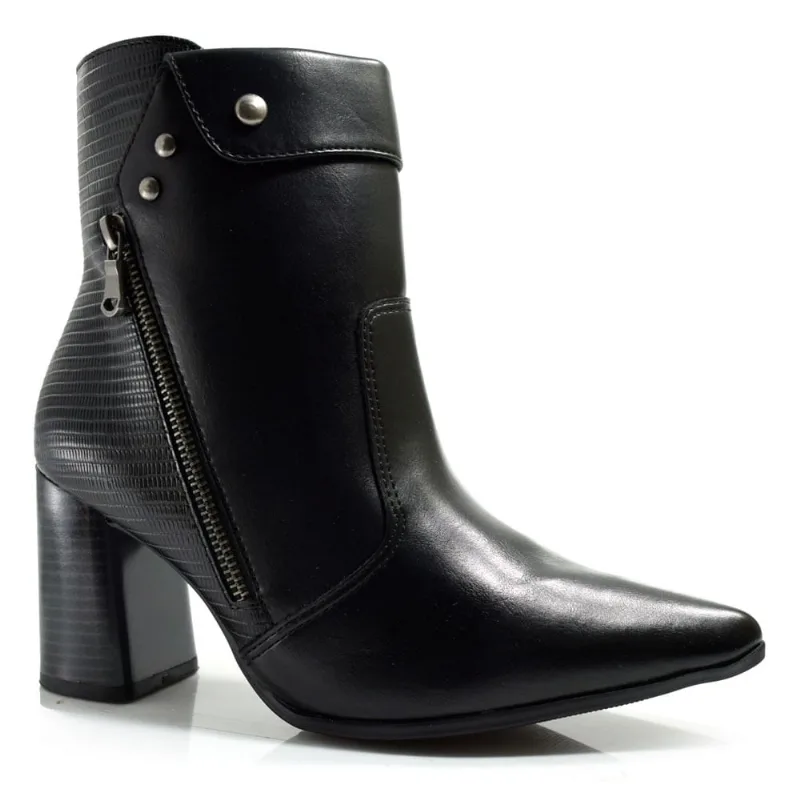 Ankle Boots de Salto Bloco Ramarim Preto 2558131 35