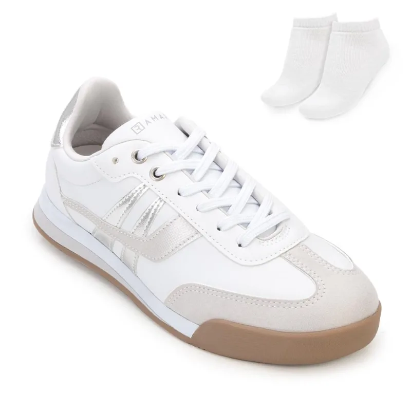 Tênis Casual Ramarim e Meia RM25-25961 34 / Branco/Prata