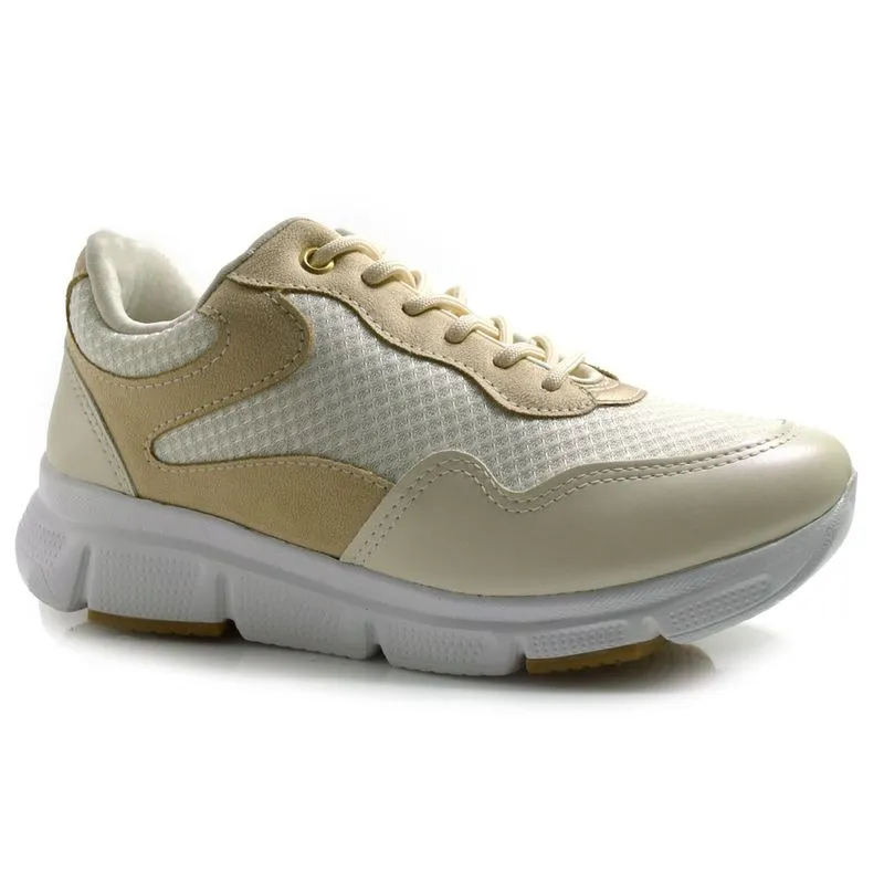 Tênis Casual Feminino Comfortflex Bege 2590303 33