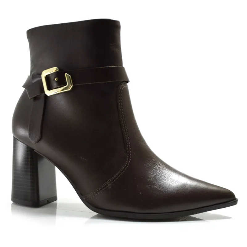 Bota de Couro e Cano Curto Ramarim Marrom 2568103 38