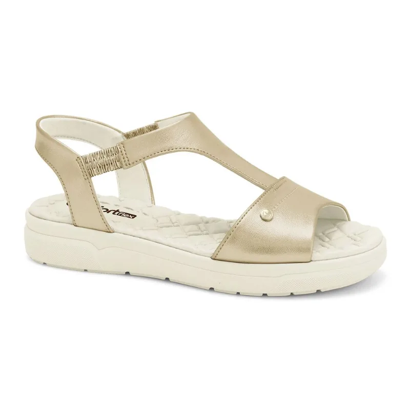 Sandália Papete Dourada Comfortflex 2542303-1 38