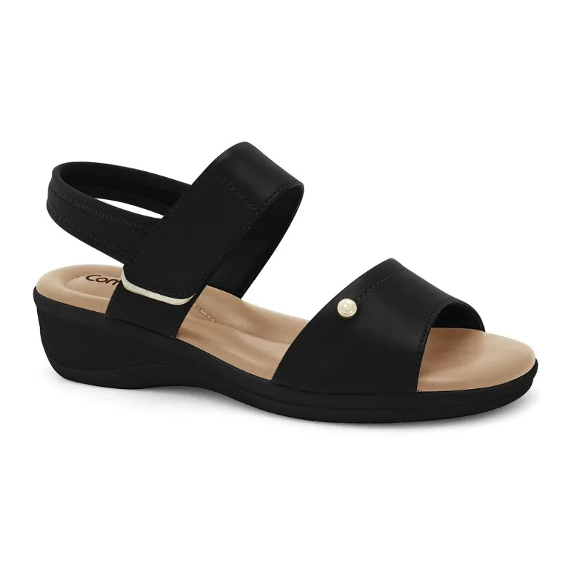 Sandália Anabela Preto Comfortflex 2588302-3 35