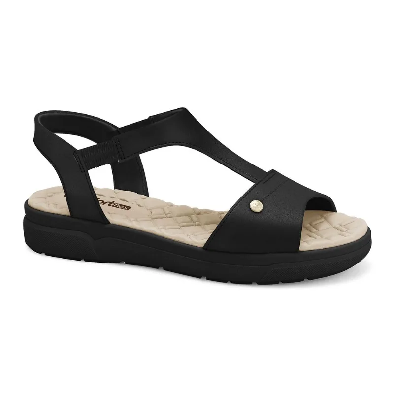 Sandália Papete Preta Comfortflex 2542303-7 37