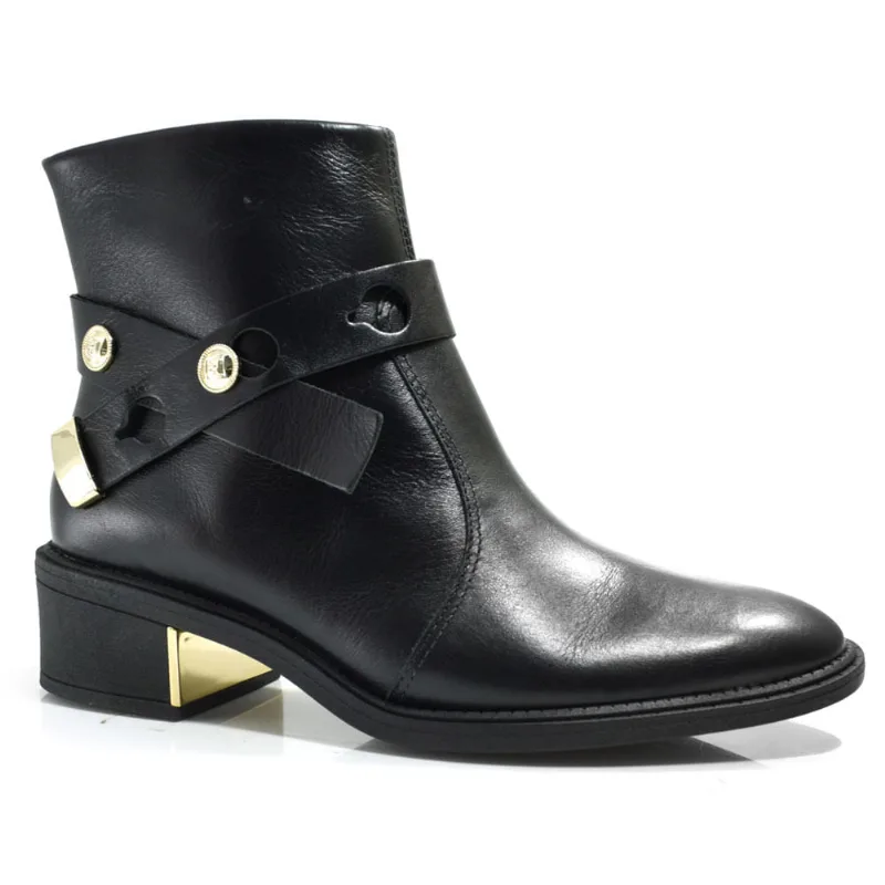 Ankle Boots de Couro Feminino Ramarim Preto 2565101 33