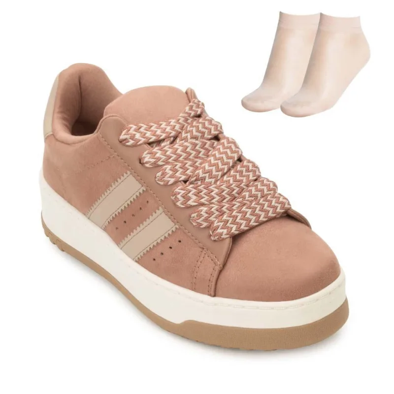 Tênis Casual Ramarim e Meia RM25-259 38 / Caramelo/Bege