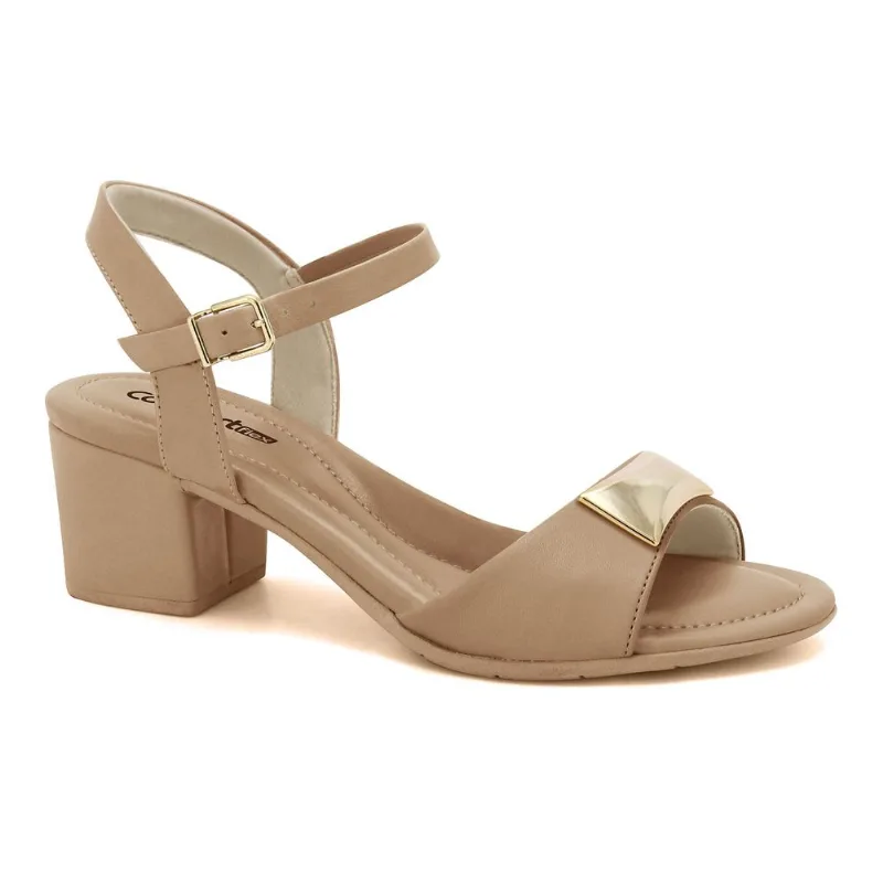 Sandália Salto Bloco Caqui Comfortflex 2557402-6 38
