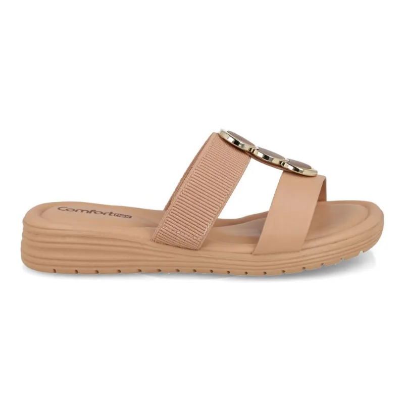 Tamanco Casual Comfortflex Bless Plus Feminina Caqui 39