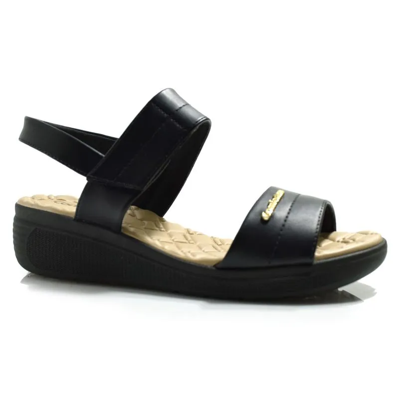 Sandália Anabela Feminina Comfortflex Preto 2586402 37