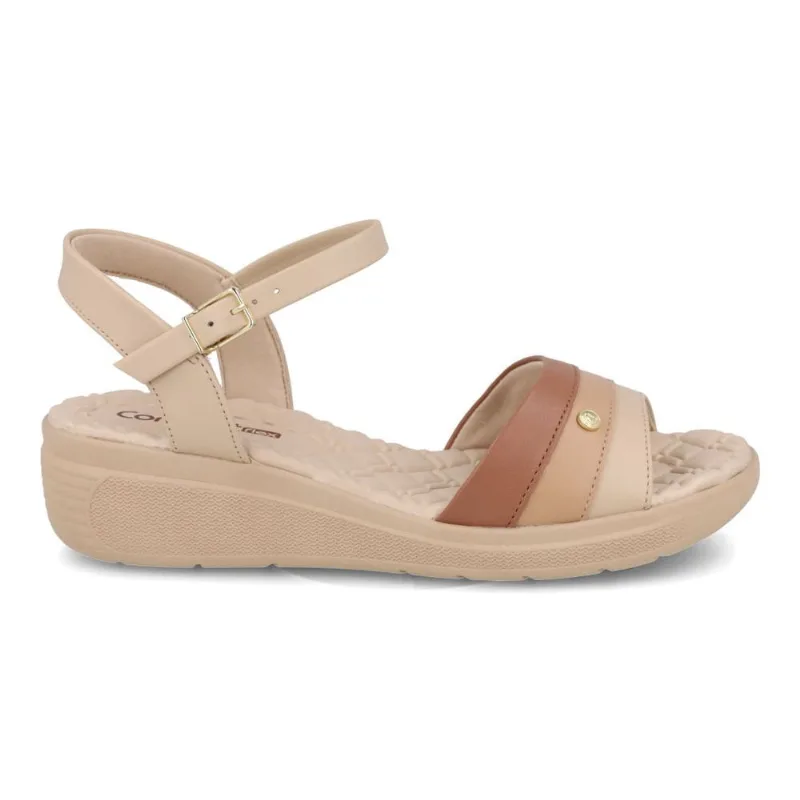 Sandália Anabela Comfortflex Bless Plus Feminina Almond ALMOND - 39