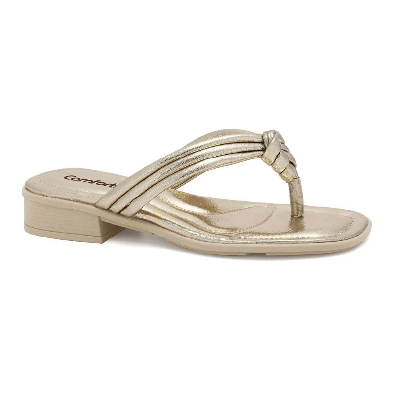 Chinelo Salto Baixo Dourado Comfortflex 2552402-1 36