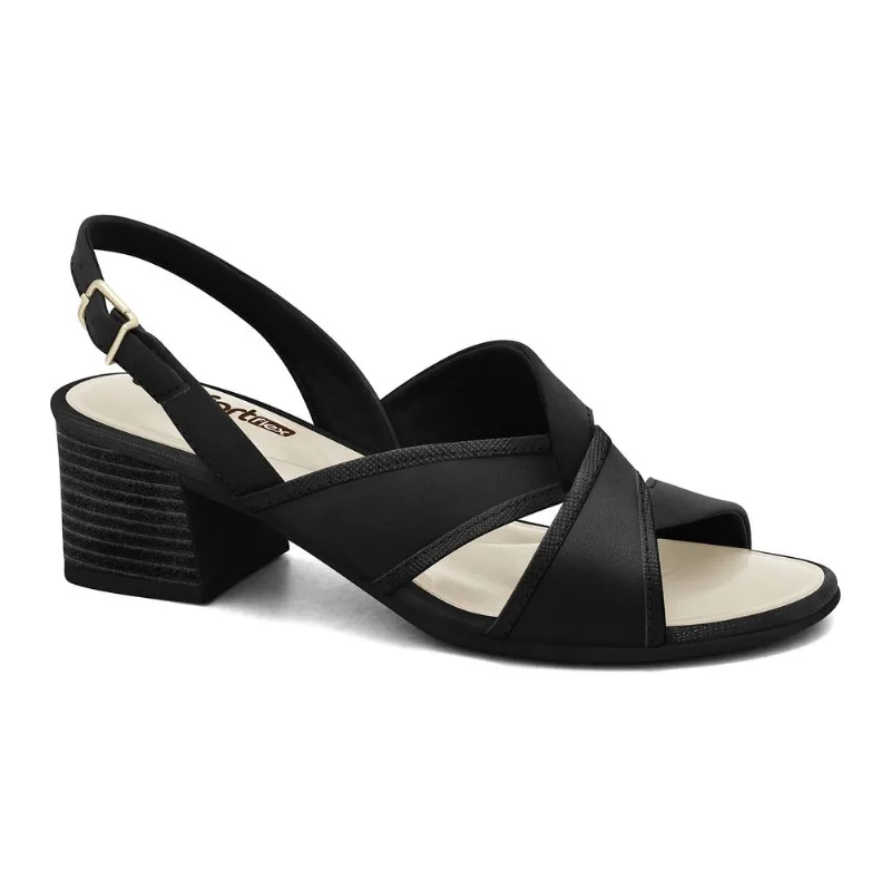 Sandália Ultramacio Preta Comfortflex 2556404-6 38