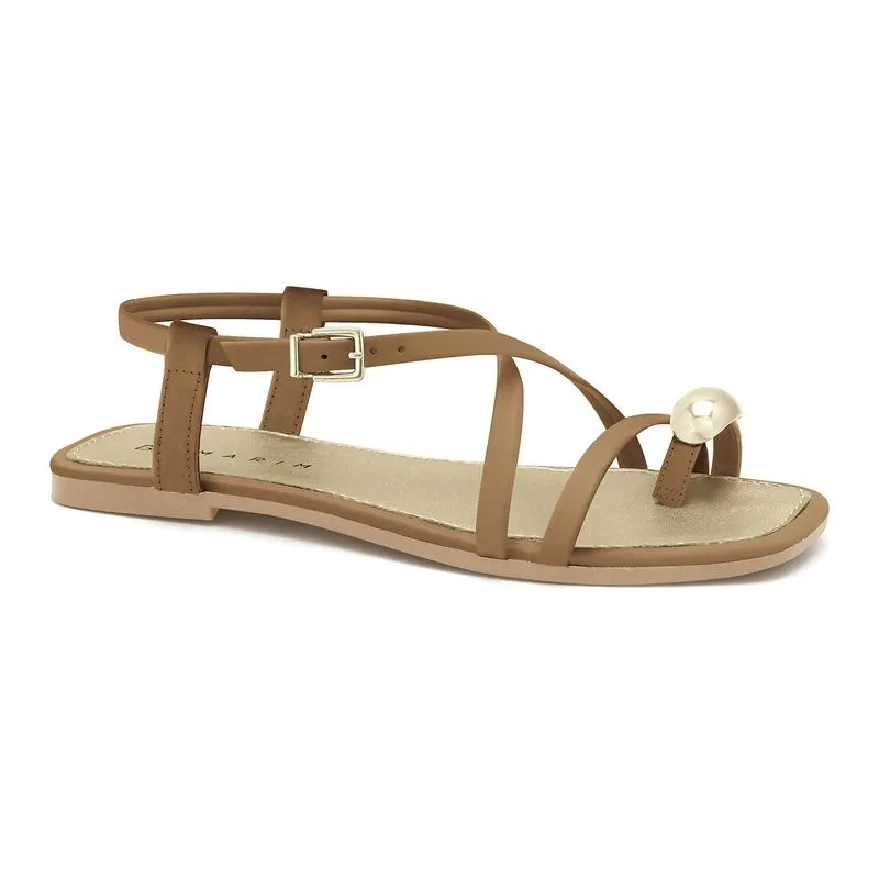 Sandália Rasteira Camel Ramarim 2521205-4 38