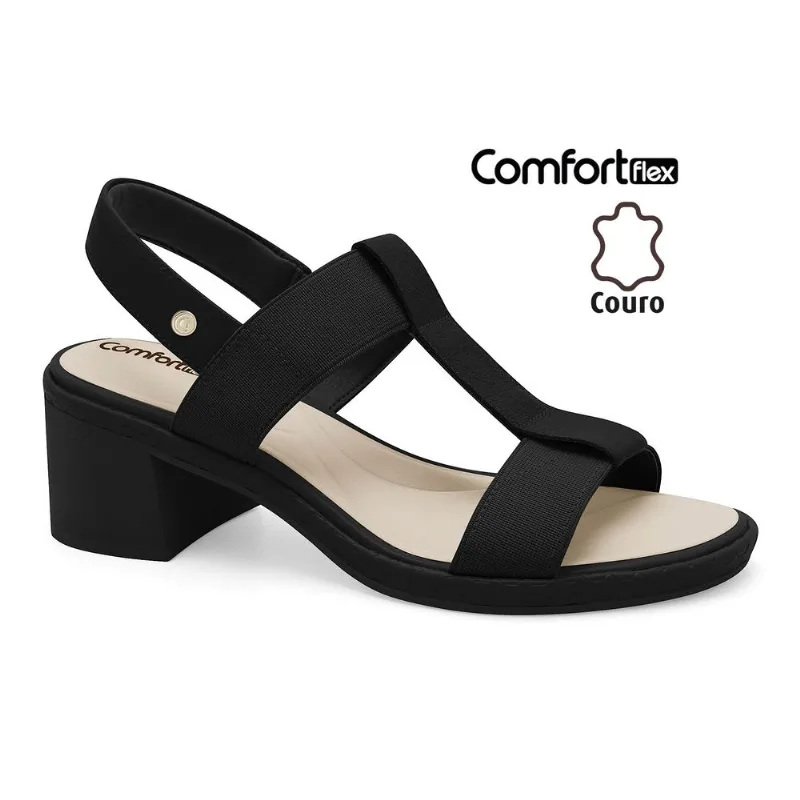 Sandália Ultramacio Preta Comfortflex 2567402-2 38