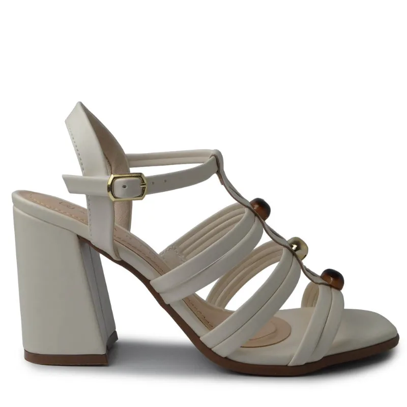Sandália Ramarim Feminino Salto Bloco 2541210 01 NP BLESS COCONUT 37