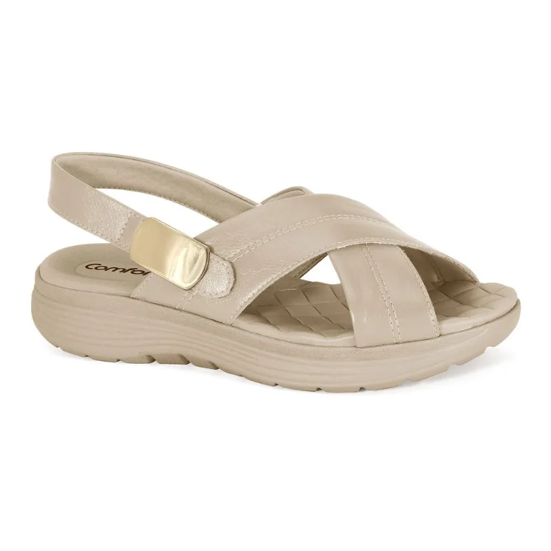Sandália Papete Almond Comfortflex 2543405-3 35