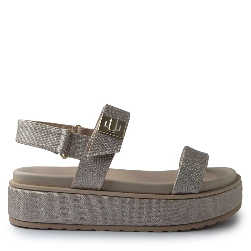 Sandália Ramarim Feminina Flatform 2443206 11 DIAMOND PLUS/OURO 35