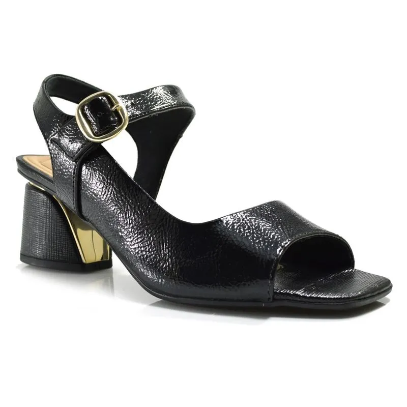 Sandália de Salto Bloco Médio Feminina Comfortflex Preto 2574404 37