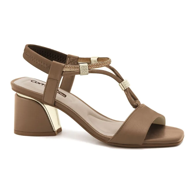 Sandália Salto Bloco Cacau Comfortflex 2574402-3 37