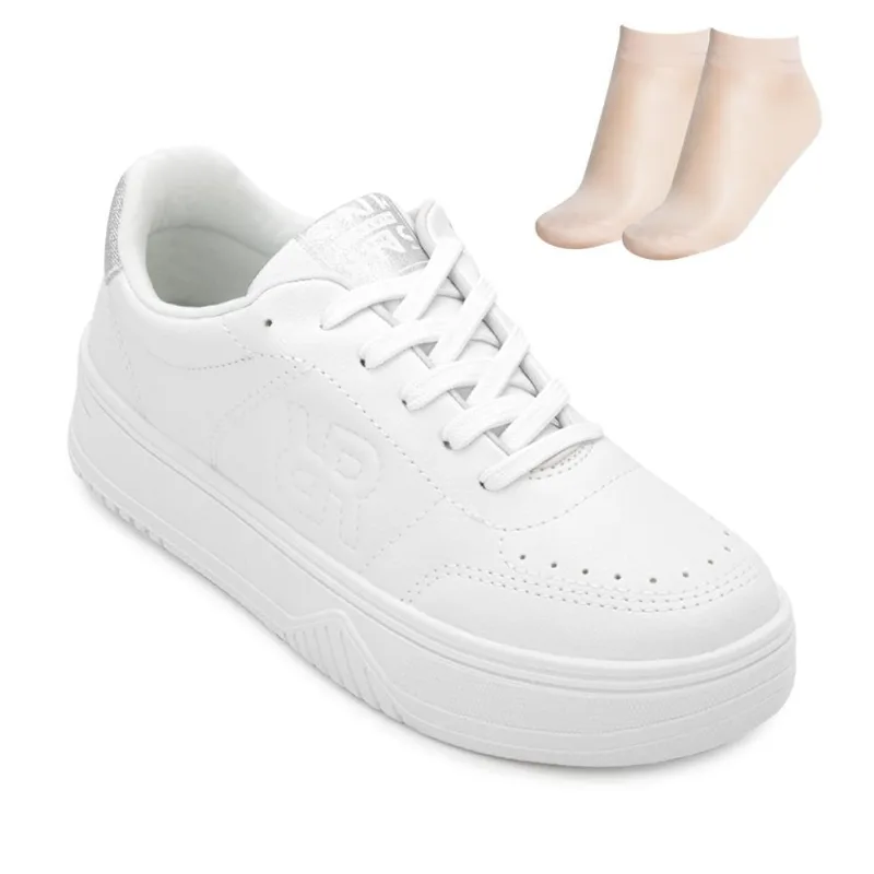 Tênis Casual BP Ramarim e Meia RM25-25882 36 / Branco/Prata