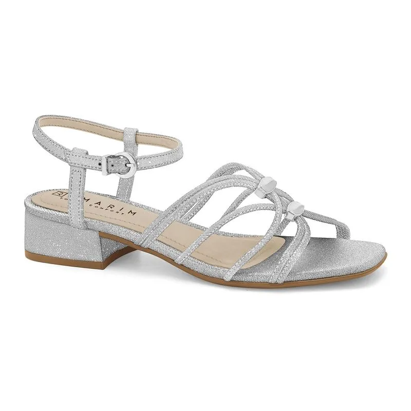 Sandália Salto Baixo Prata Ramarim 2548205-8 35