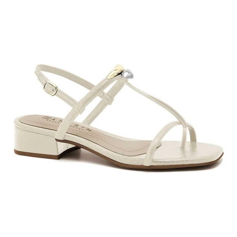Sandália Salto Baixo Creme Ramarim 2548210-2 35