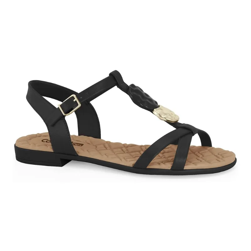 Sandália Super Leve Preta Comfortflex 2541405-2 36