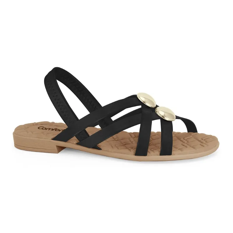 Sandália Super Leve Preta Comfortflex 2541403-3 36
