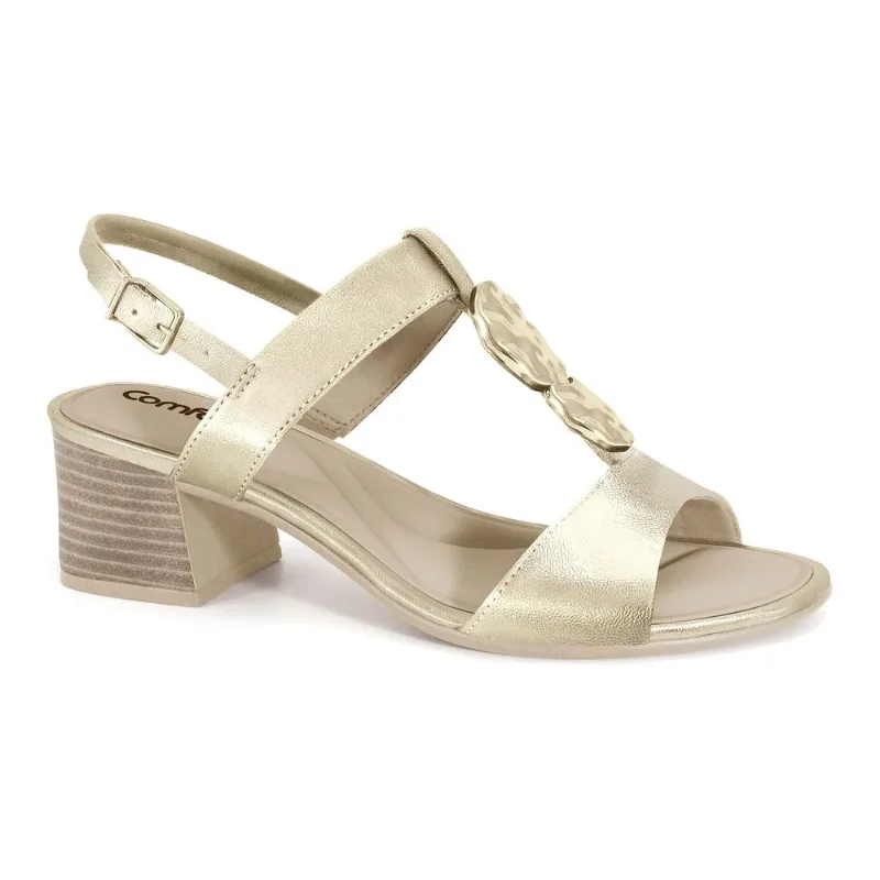 Sandália Ultramacio Dourada Comfortflex 2556407-6 40