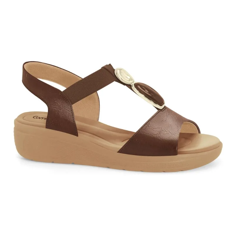 Sandália Anabela Capuccino Comfortflex 2686305-2 36