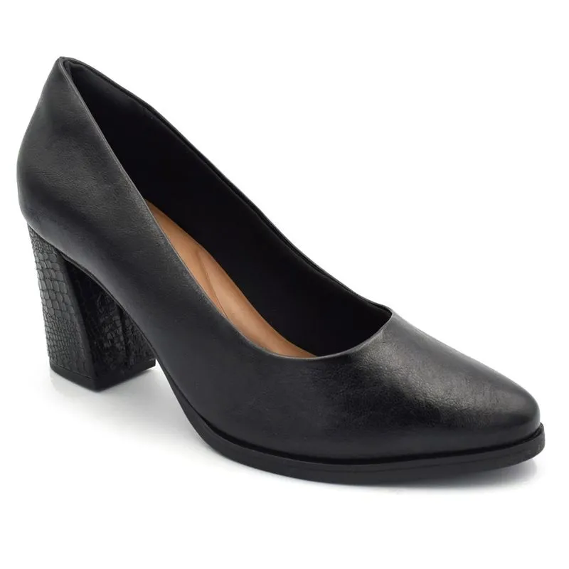 Scarpin de Salto Bloco Feminino Comfortflex Preto 2678301 38