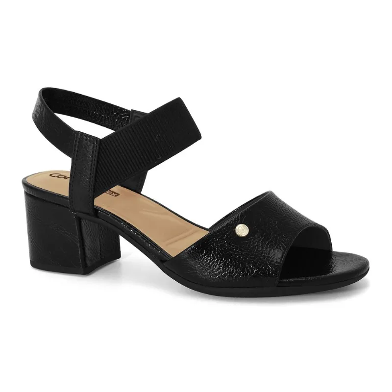 Sandália Salto Bloco Preta Comfortflex 2657302-1 35
