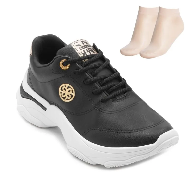 Tênis Casual Ramarim PD e Meia RM26-26741 39 / Preto/Dourado