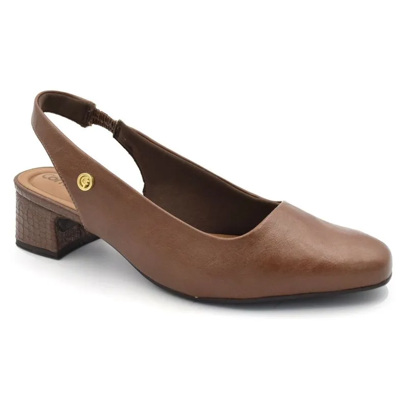 Scarpin Slingback de Salto Bloco Comfortflex Marrom 2698331 37