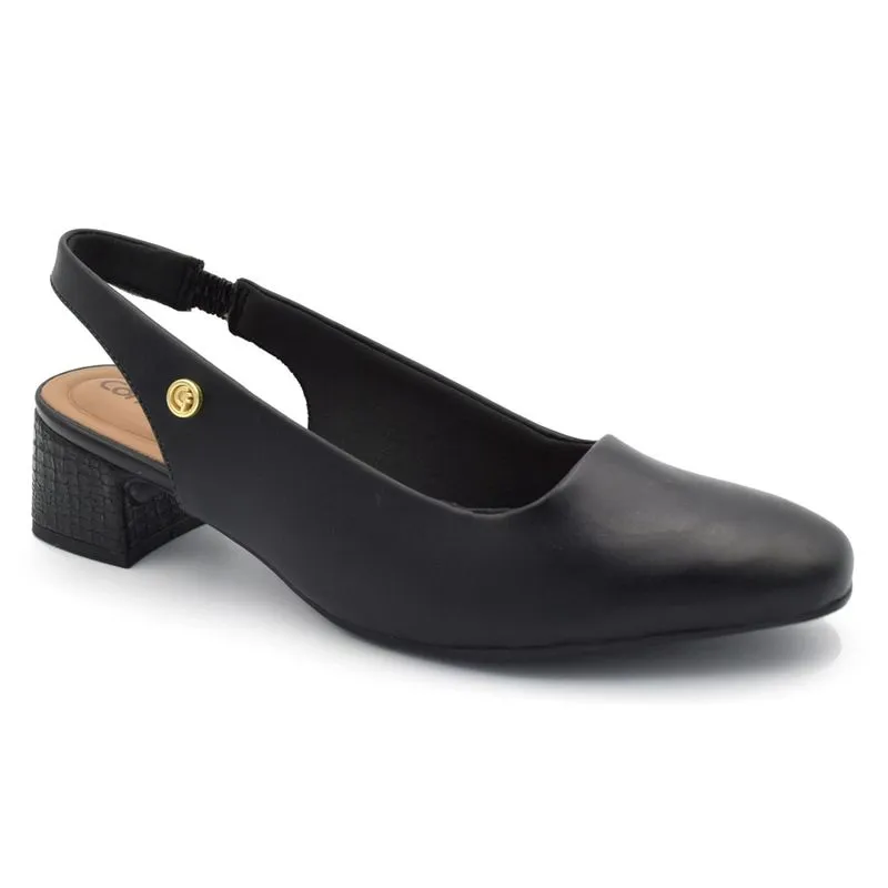 Scarpin Slingback de Salto Bloco Comfortflex Preto 2698331 38