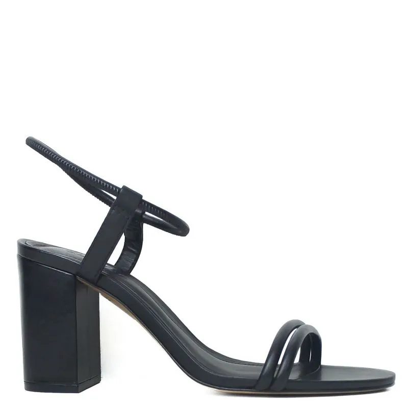 Sandalia salto bloco medio preto S 21189 0062 0004 schutz