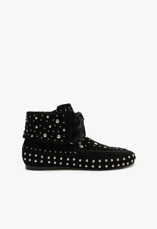 Evie Suede Bootie 5 / Black / Leather
