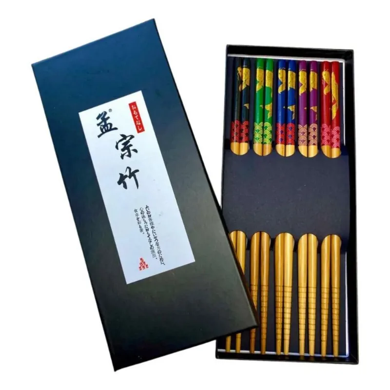 2x Kit 5 Pares Hashi Gato Da Sorte Palitinho Reutilizável Ja