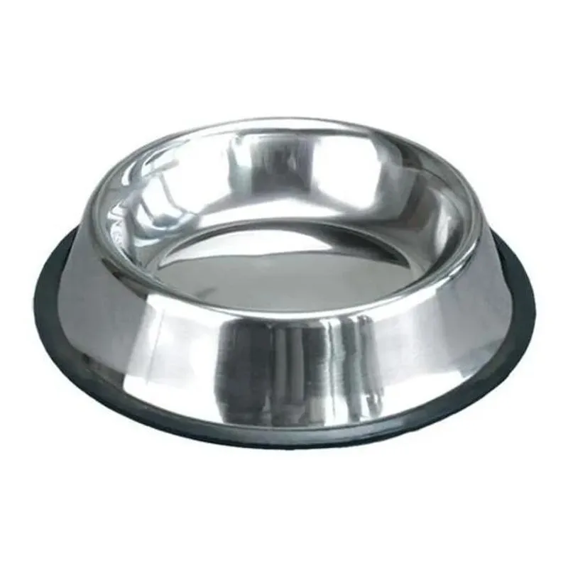 5x Comedouro Tigela Cachorro Antiderrapante Inox 235ml 15,5c