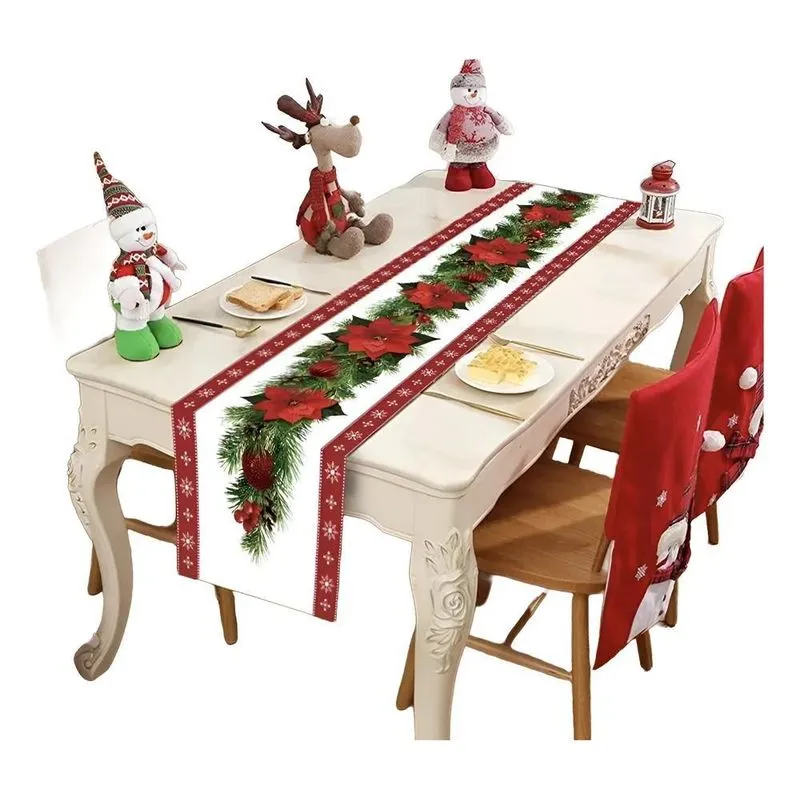Corredor Trilho De Mesa Decora Árvore De Natal Papai Noel 20
