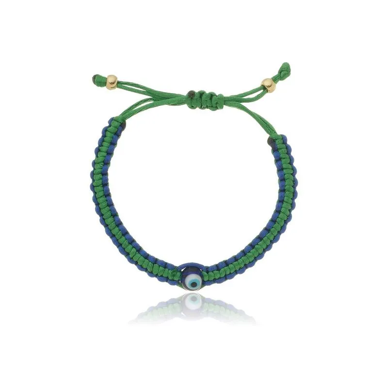 Pulseira Macramê Olho Grego Sorte Na Copa Do Mundo Adulto